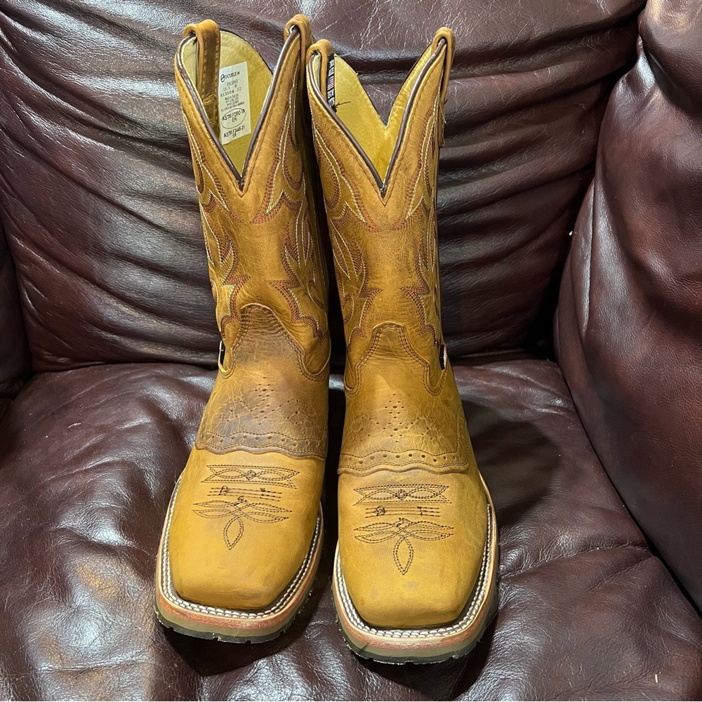 Double H Men's Distressed Tan Western Work Boots